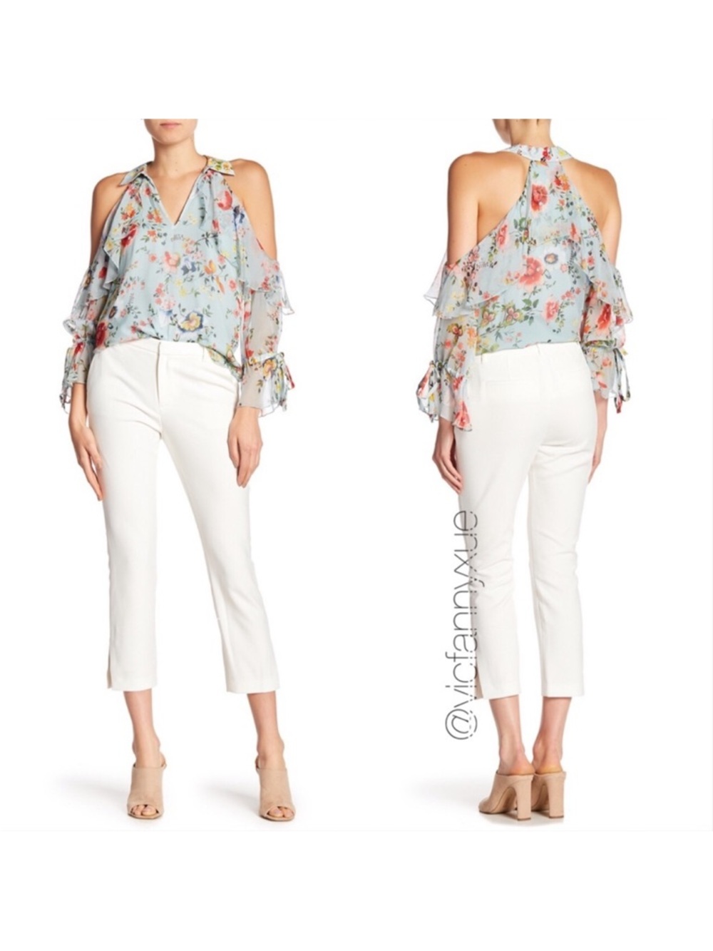 Alice + Olivia white candence slim slit hem pants 0